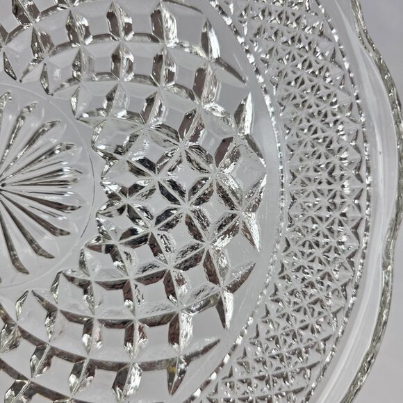 Vintage Anchor Hocking Wexford Dinner Plate Quilted Diamond Design 9 5/8 Inches - Picture 6 of 13